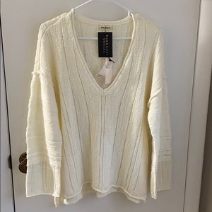 NWT cream size Large rag poets sweater